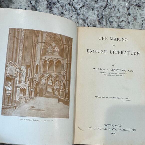 The Making of English Literature William H. Crawshaw 1907 Anglo-Saxon Antique - Picture 2 of 16